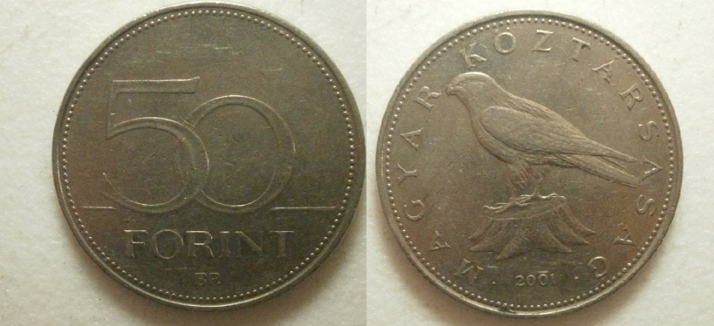 PD31253 Hongarije 50 forint 2001, Ophalen of Verzenden, Hongarije, Losse munt