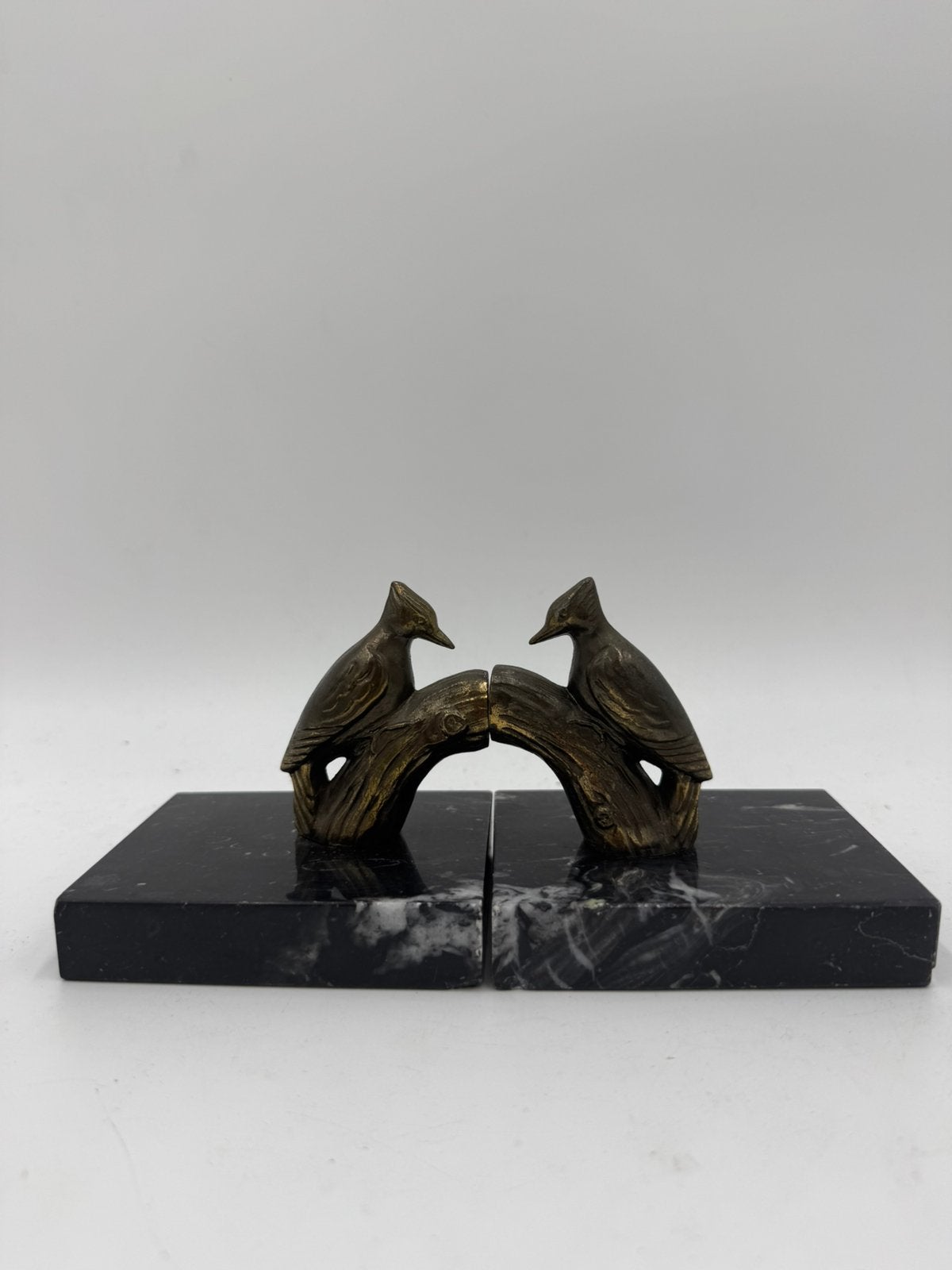 Art Deco Boekensteunen met Spechten / Vogels –, Antiek en Kunst, Antiek | Woonaccessoires, Ophalen of Verzenden