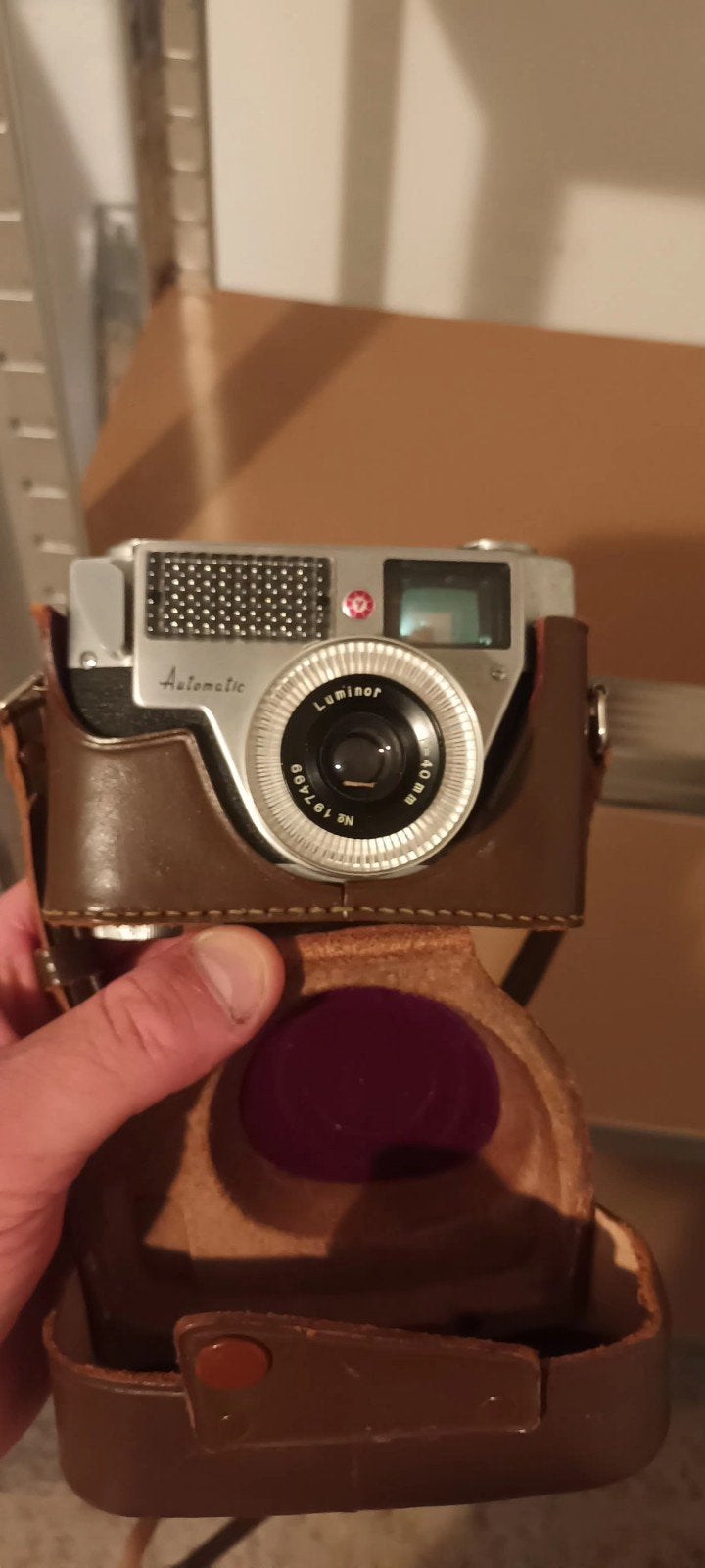 Konica Mini-Electro 35 Compact Camera met Leren Tas, Ophalen of Verzenden