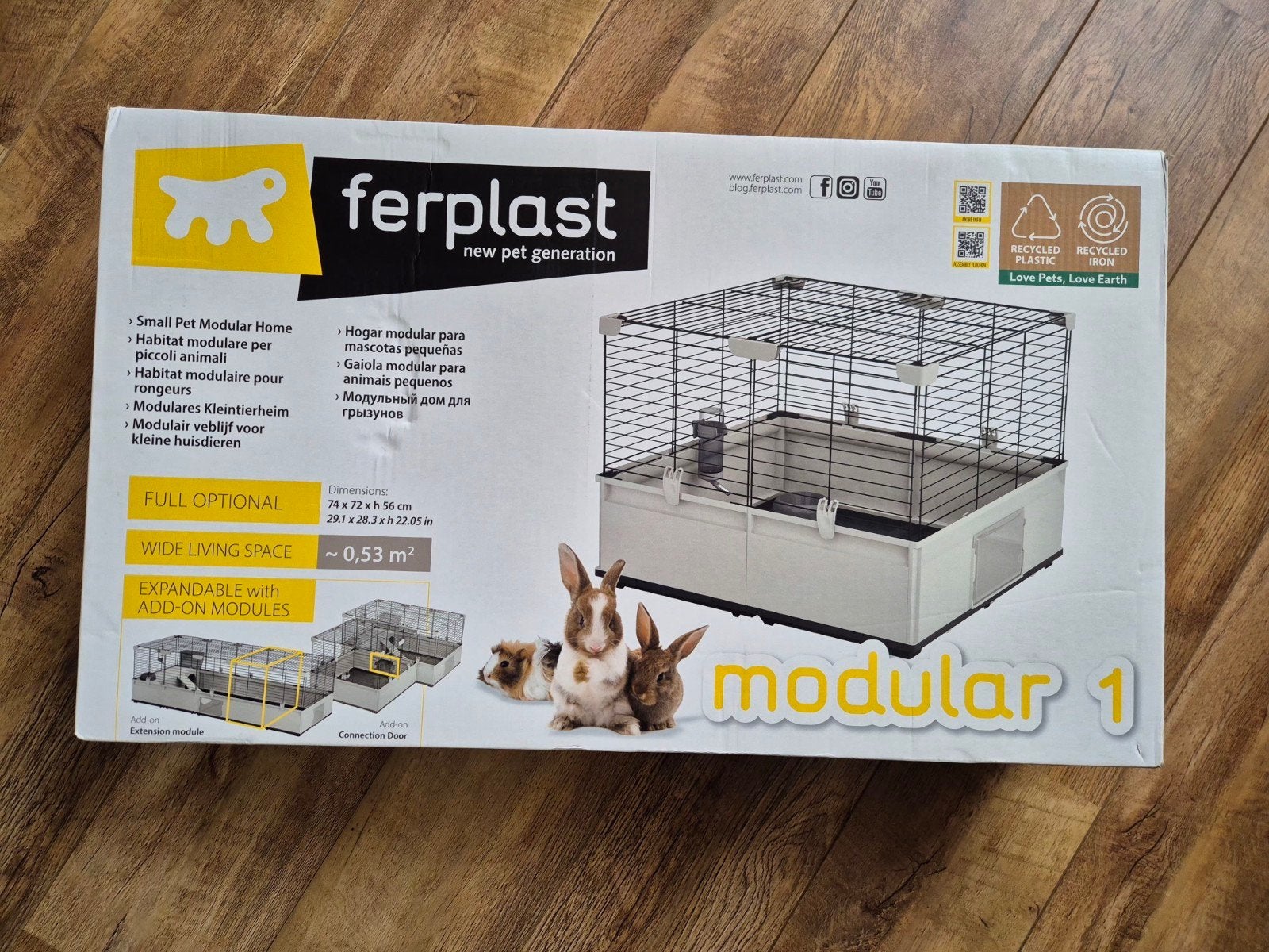 Ferplast konijnenhok/kleindierhok NIEUW, 110 cm of meer, Nieuw, Ophalen of Verzenden, 90 cm of meer
