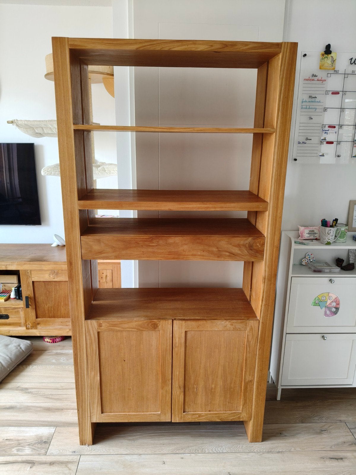 teak kast, Ophalen, Met deur(en), 200 cm of meer, Teakhout