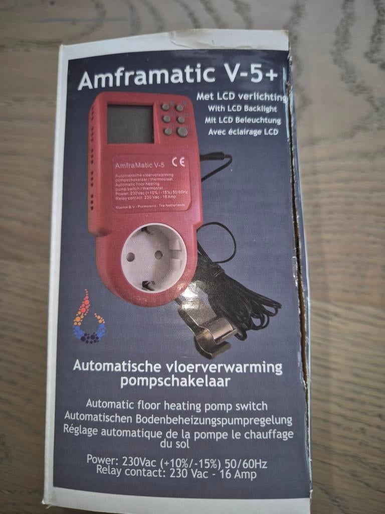 Amframatic V-5+ Automatische Vloerverwarming Pompschakelaar, Ophalen of Verzenden, Slimme thermostaat, Zo goed als nieuw