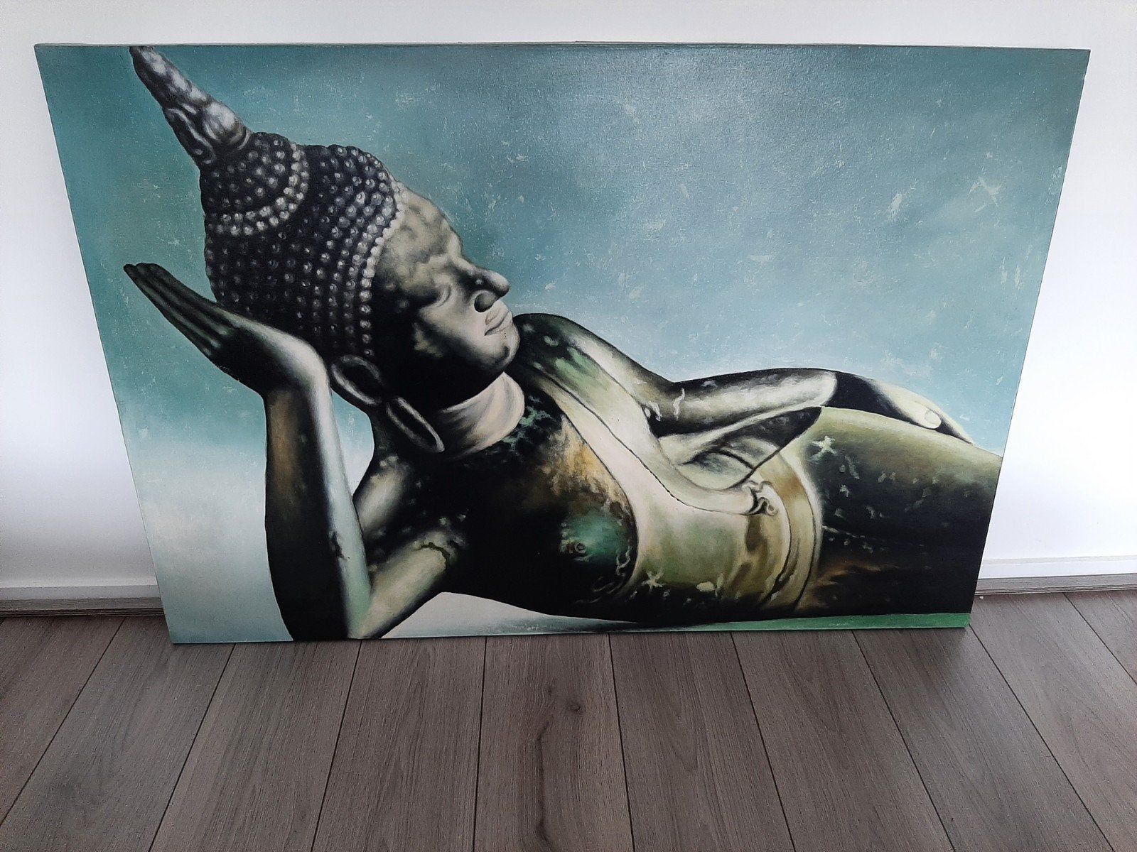 Schilderij Boeddha liggend, Ophalen