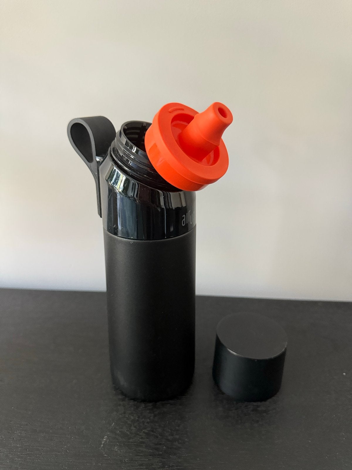 Air Up Twist Staal Fles 480ml - Zwart met Oranje Mondstuk, Ophalen of Verzenden, Zo goed als nieuw