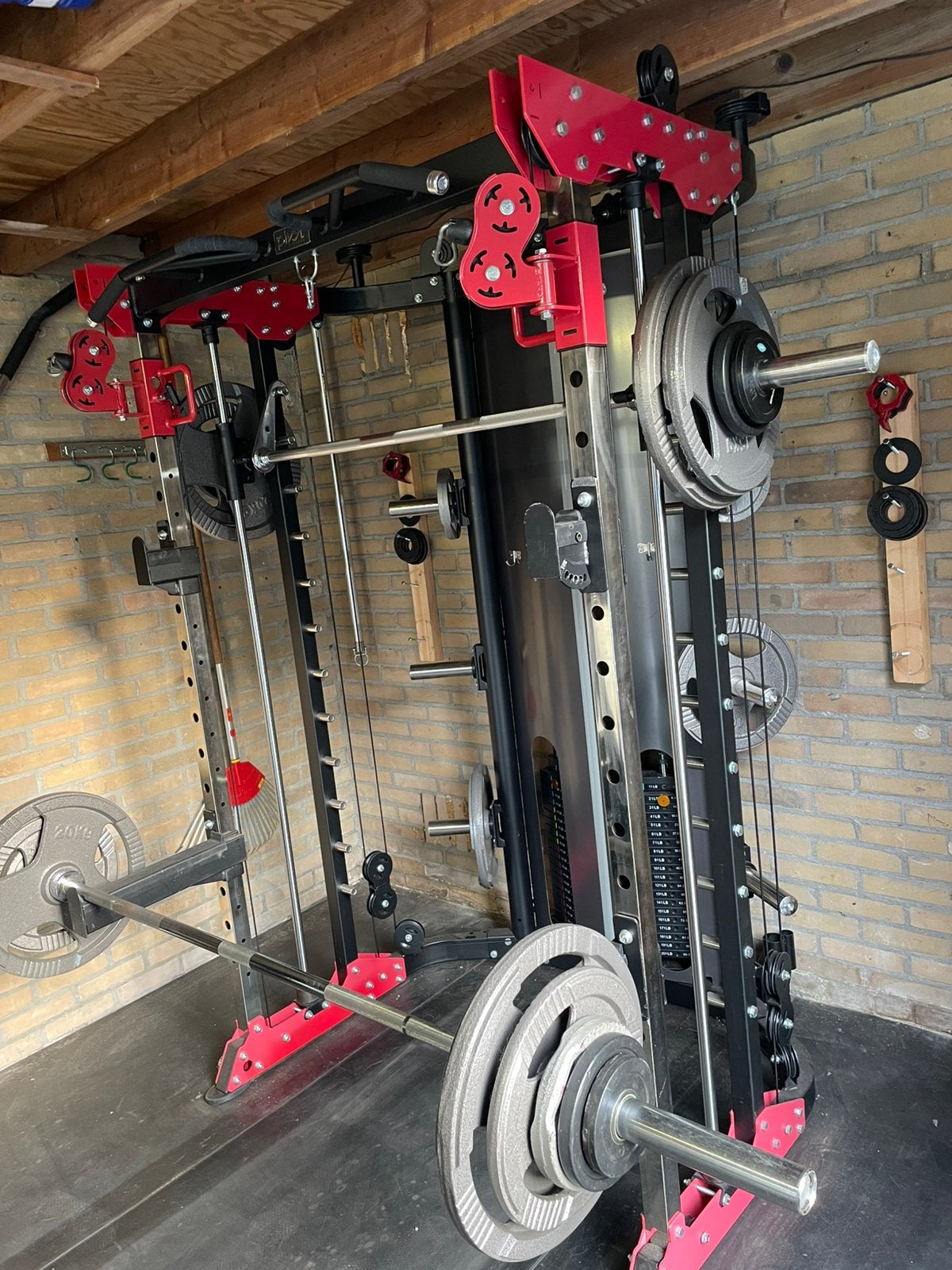 multi gym squat rek Pivot fsm-400 met 2x 90kg cable, Sport en Fitness, Fitnessapparatuur, Ophalen, Zo goed als nieuw, Benen, Krachtstation