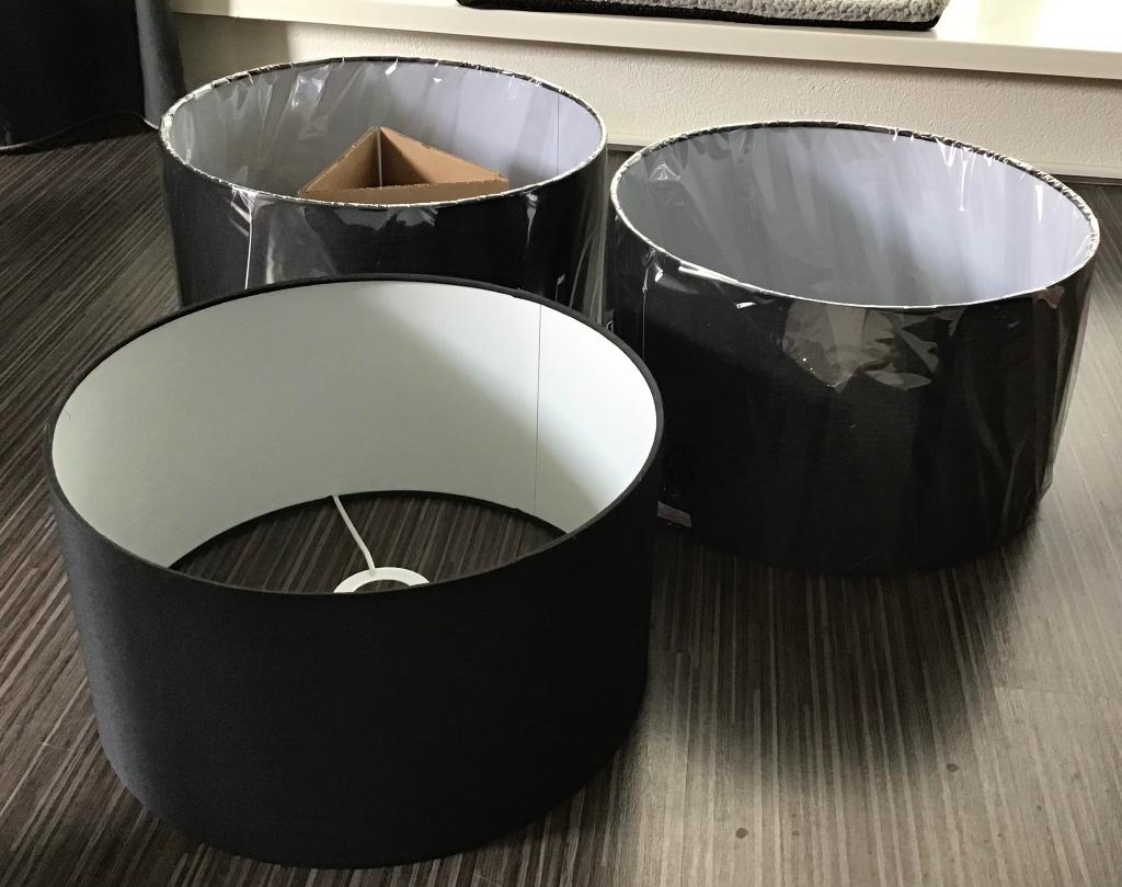 3x lampenkap zwart, Ophalen, Zwart, Rond, Zo goed als nieuw
