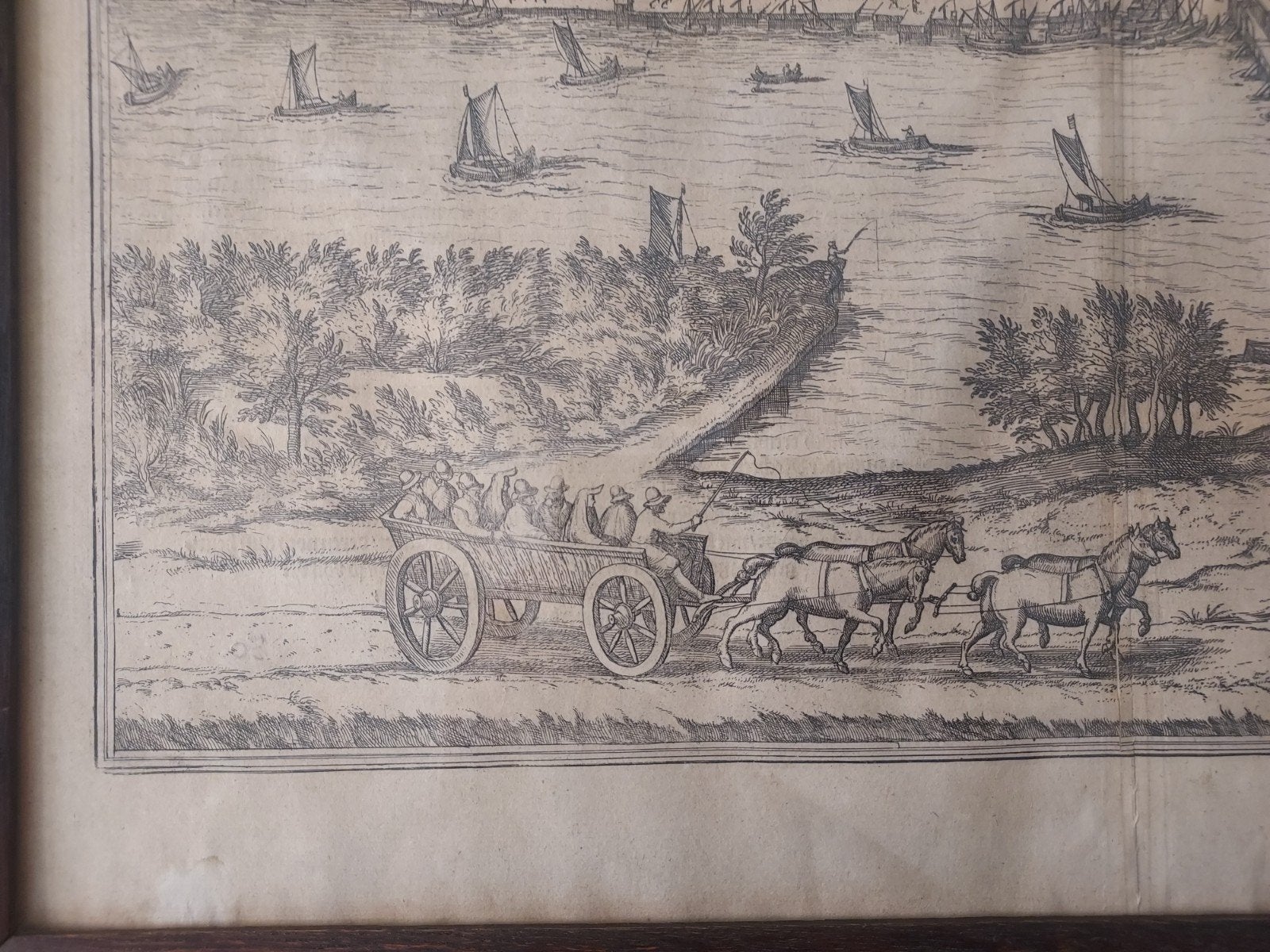 Originele Gravure Kampen - Braun en Hogenberg (1575), Antiek en Kunst, Ophalen, Ingelijst, 39 cm, Gravure