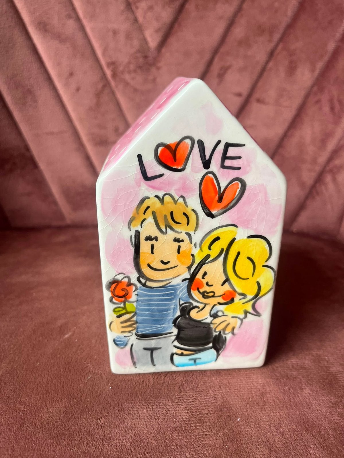 Blond Amsterdam LE handwerk huisje love, Ophalen of Verzenden, Zo goed als nieuw, Aardewerk, Bord(en)