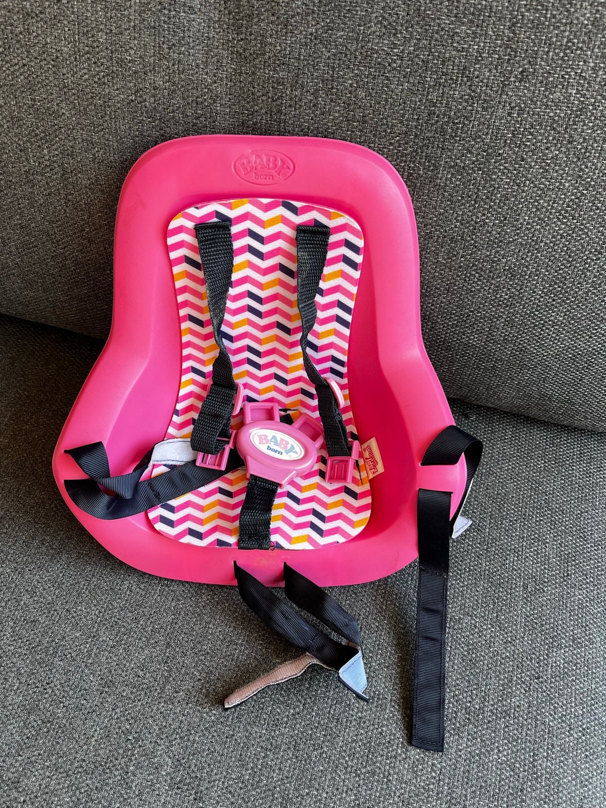 BABY born poppenstoel - roze met kleurrijke print, Kinderen en Baby's, Speelgoed | Poppen, Ophalen, Gebruikt, Babypop