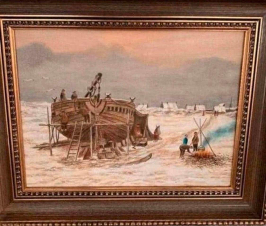 Schilderij met schip cotter of ander schip olieverf op doek, Ophalen of Verzenden
