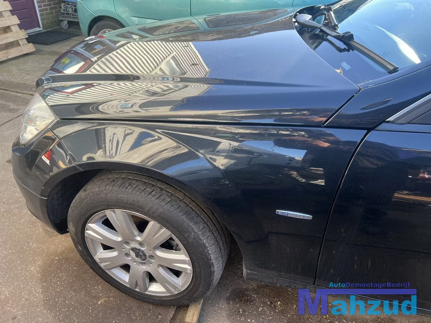 MERCEDES C KLASSE W204 ZWART 197 links voorscherm 2007-2011, Gebruikt, Mercedes-Benz AG, Mercedes-Benz, Voor