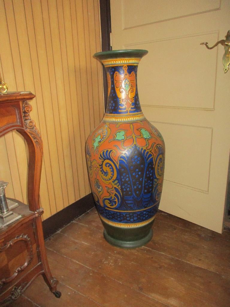 Fraaie zeer unieke antieke Zuid Holland plateel etalage vaas, Antiek en Kunst, Ophalen of Verzenden