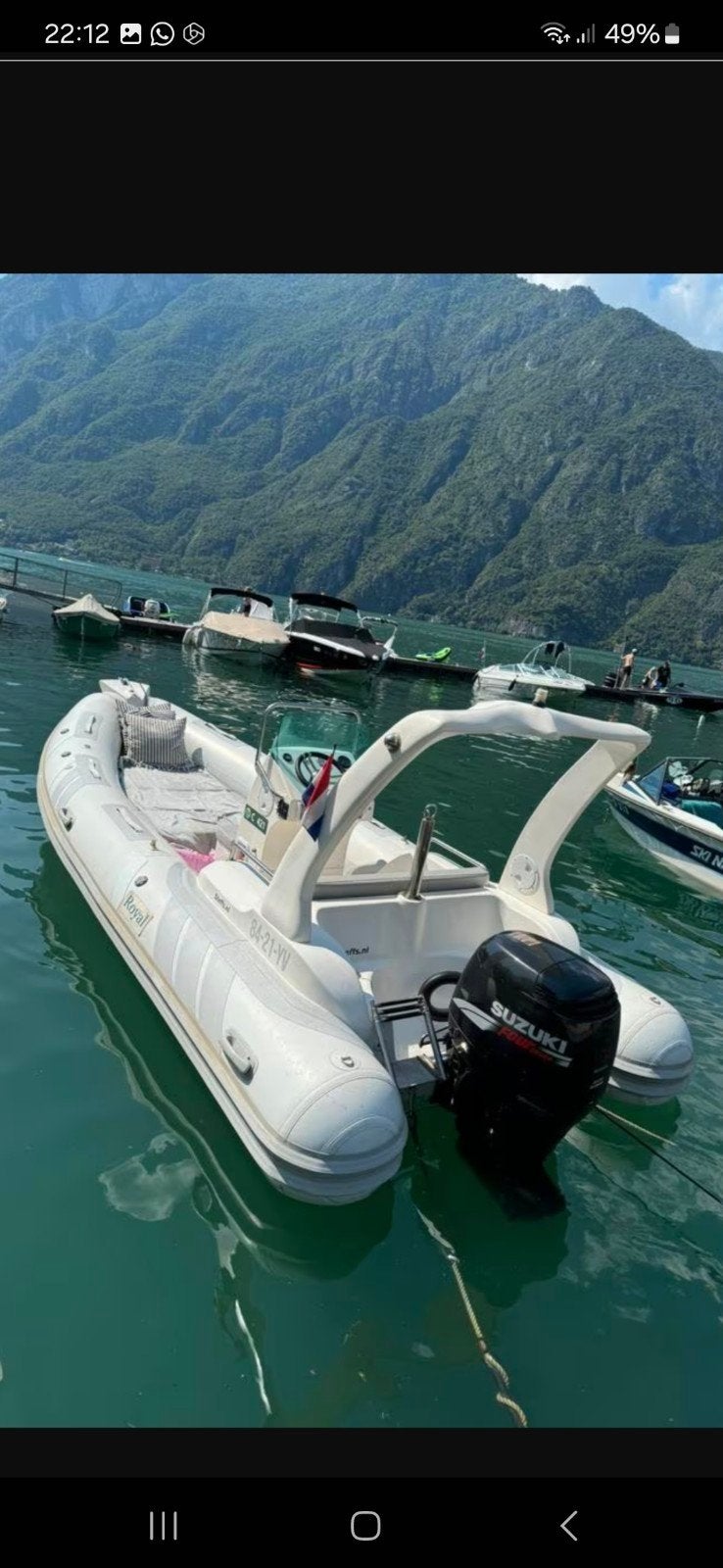 Rubberboot Royal Rib 580 + Pega trailer, Gebruikt, Ophalen of Verzenden, 115 pk, Buitenboordmotor