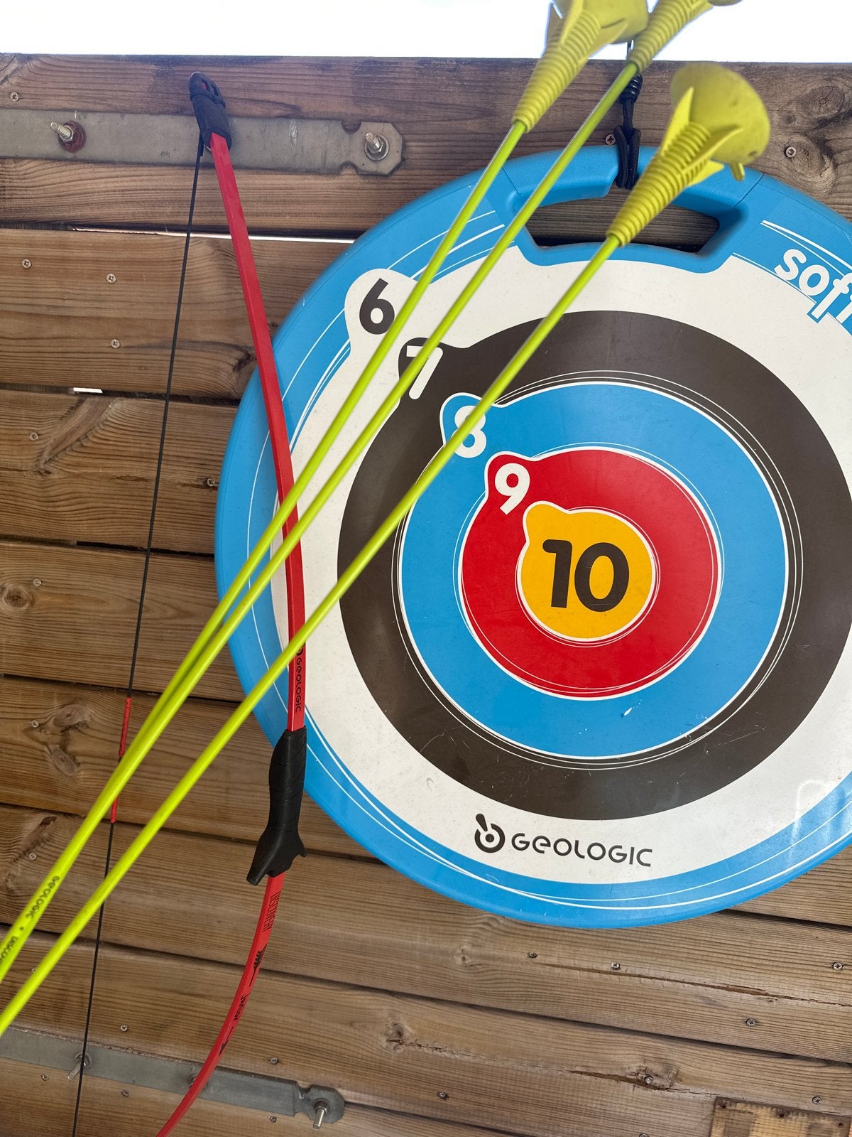 Boogschietset: Boog, pijlen en doelwit (Geologic), Sport en Fitness, Handboogschieten, Ophalen, Gebruikt, Recurveboog