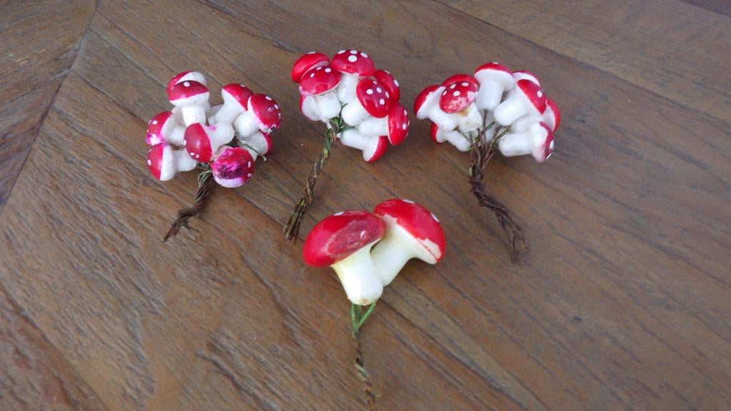 mooie paddestoeltjes voor kerststukjes, Diversen, Kerst, Ophalen of Verzenden, Gebruikt