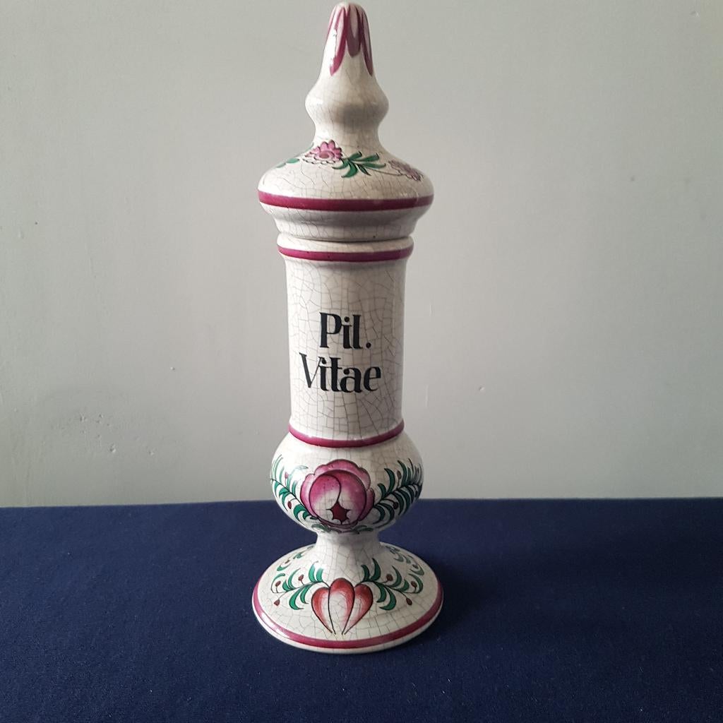 Apothekers pot merk Herr Fayence Gemarkeerd, Antiek en Kunst, Antiek | Keramiek en Aardewerk, Ophalen of Verzenden