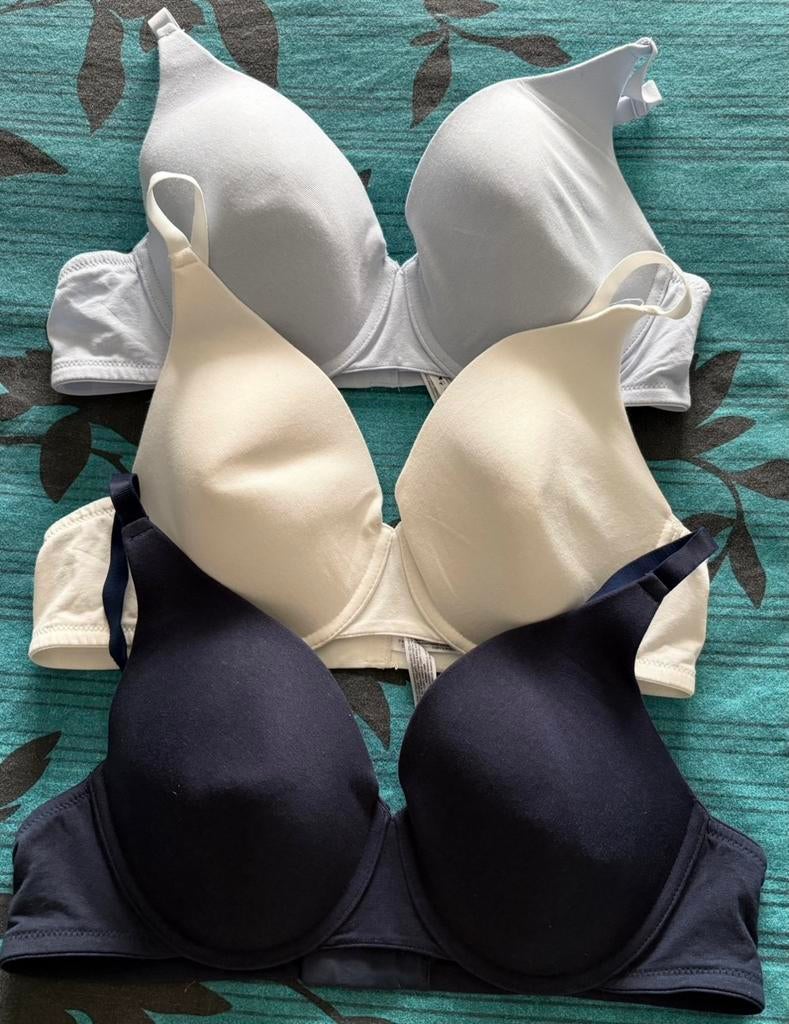 Set van 3 Primark BH's - Blauw, Wit, Zwart, Kleding | Dames, Ophalen of Verzenden, Zwart, BH