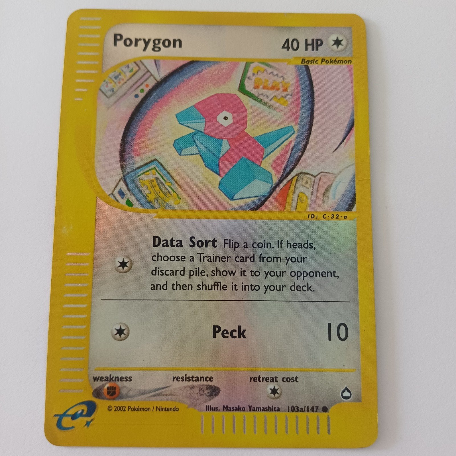 Porygon reverse holo 103a/147 aquapolis, Ophalen of Verzenden, Zo goed als nieuw