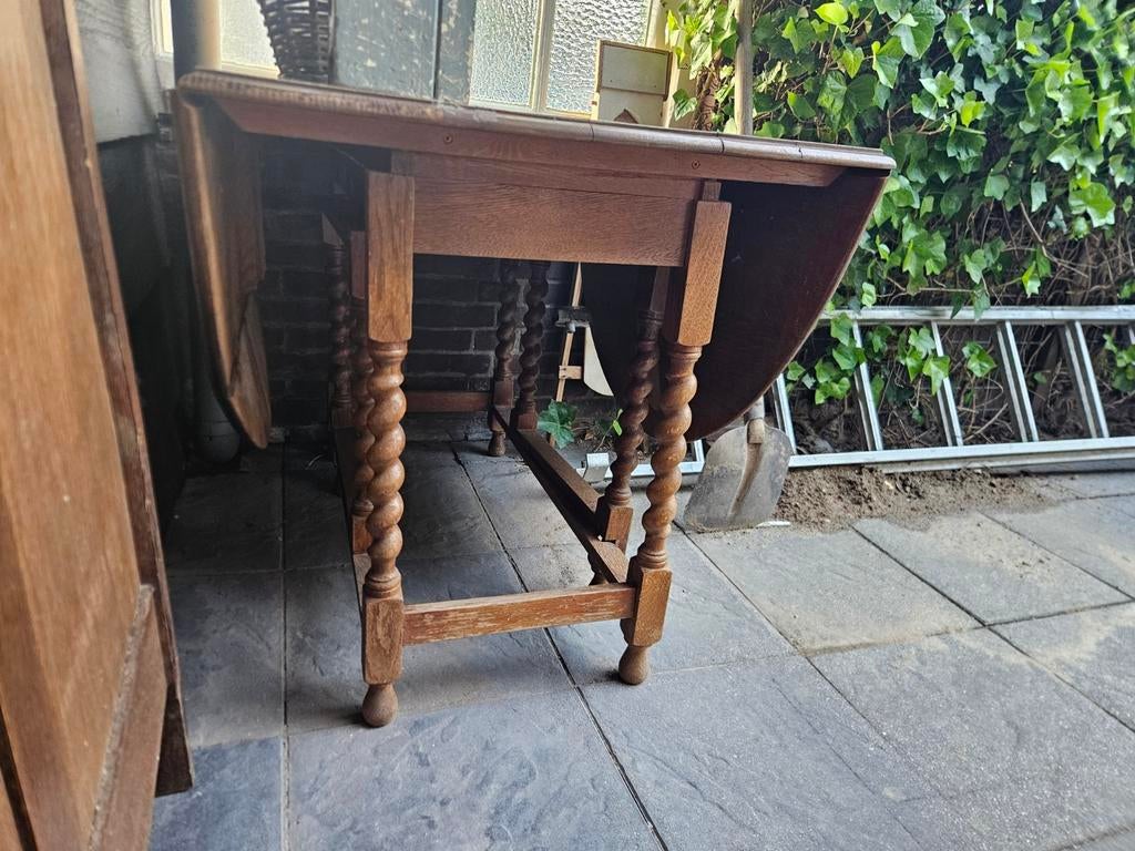 Antieke eikenhouten hangoortafel, Antiek en Kunst, Ophalen of Verzenden
