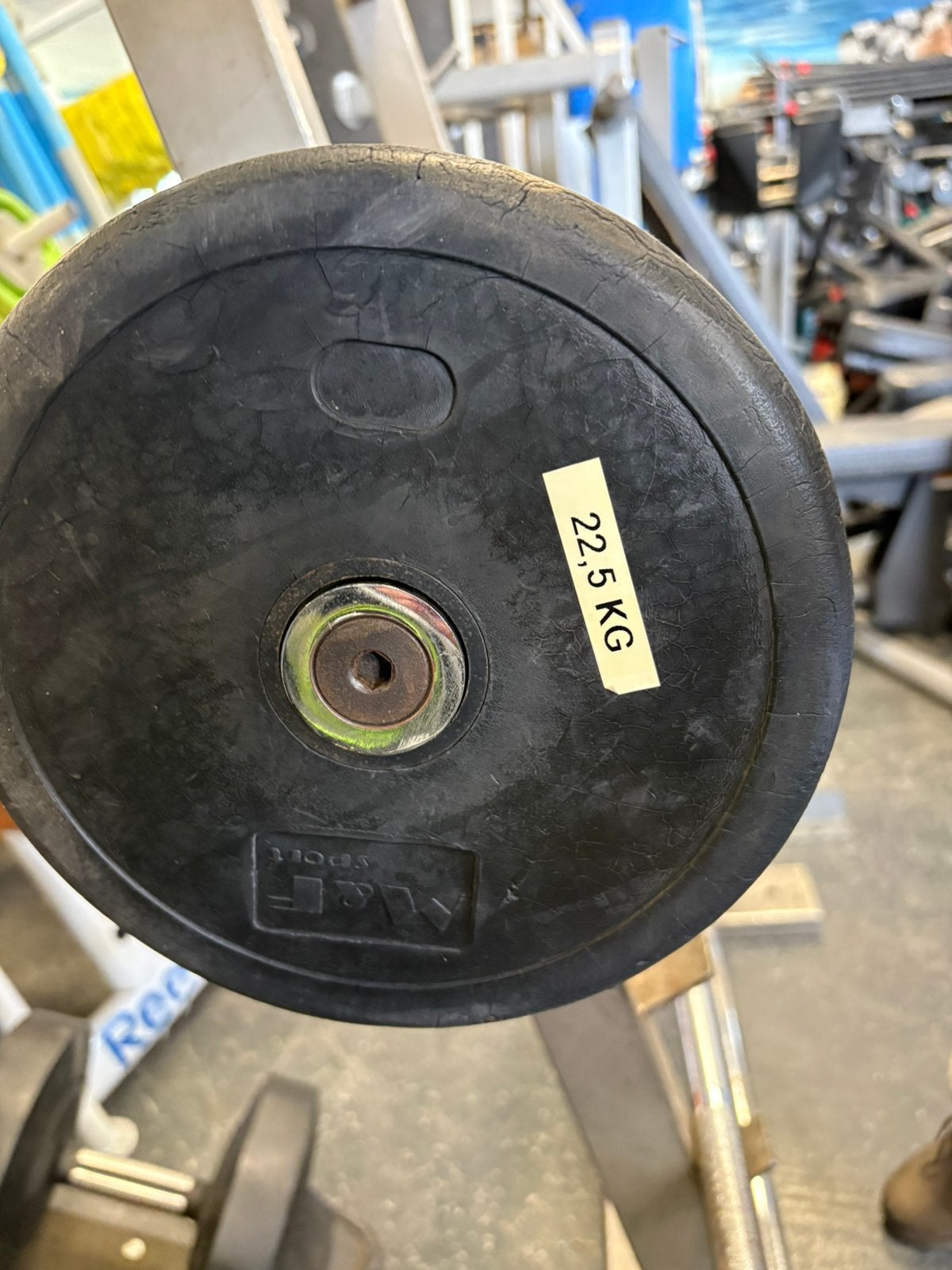 M&f vaste halter stang 22,5 kg, Sport en Fitness, Fitnessmaterialen, Gebruikt, Halterstangen, 22,5 kg, Halter stang