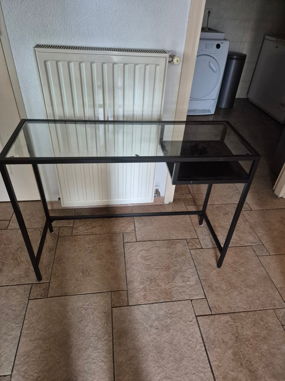 sidetable, Huis en Inrichting, Ophalen, 100 tot 150 cm, Glas, Zo goed als nieuw