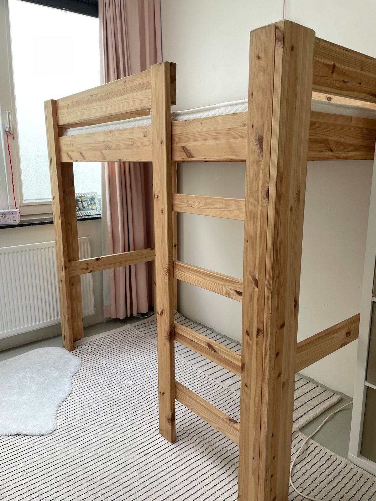 Hoogslaper kinderbed (hout), Ophalen, Gebruikt, 90 cm, Eenpersoons