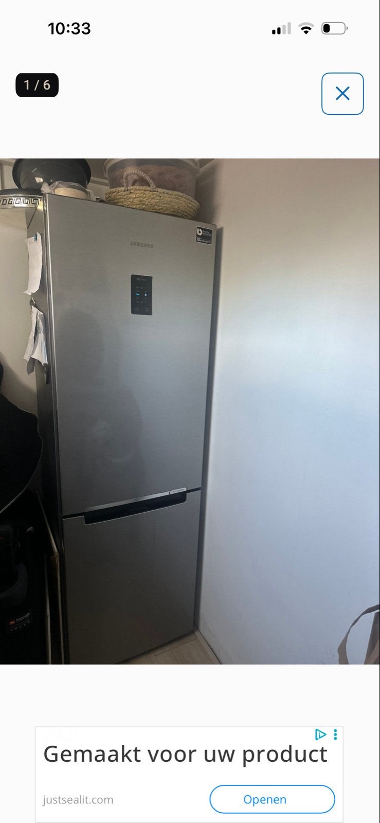 Samsung Koelkast met Vriezer - No Frost, Digital Inverter, Gebruikt, 200 liter of meer, 60 cm of meer, Met aparte vriezer