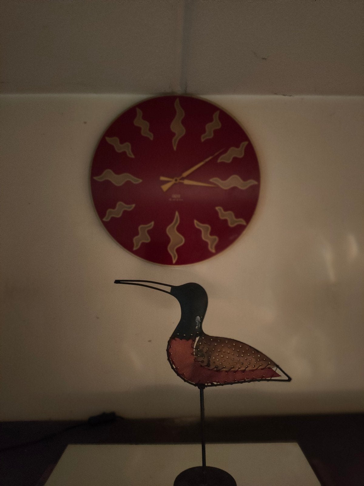 Aparte Fresco wandklok met gratis vogelbeeldje, Ophalen of Verzenden