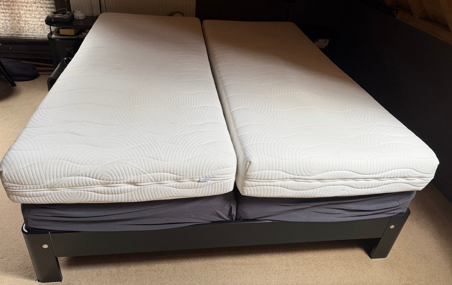 2 Jysk Dreamzone schuim matrassen 210x90cm, 21cm dik, Ophalen, Gebruikt, 90 cm, Eenpersoons