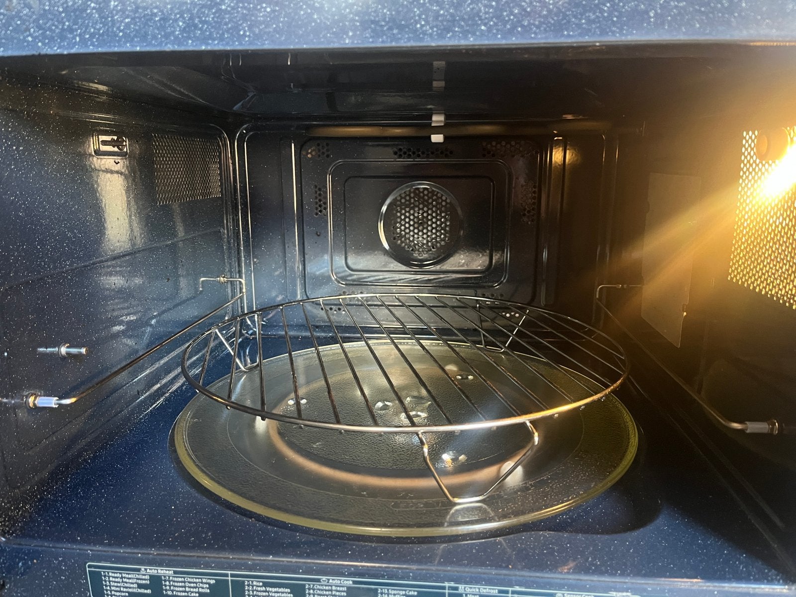 Samsung combi oven MC455TERC, Ophalen, Zo goed als nieuw, Oven, Draaiplateau