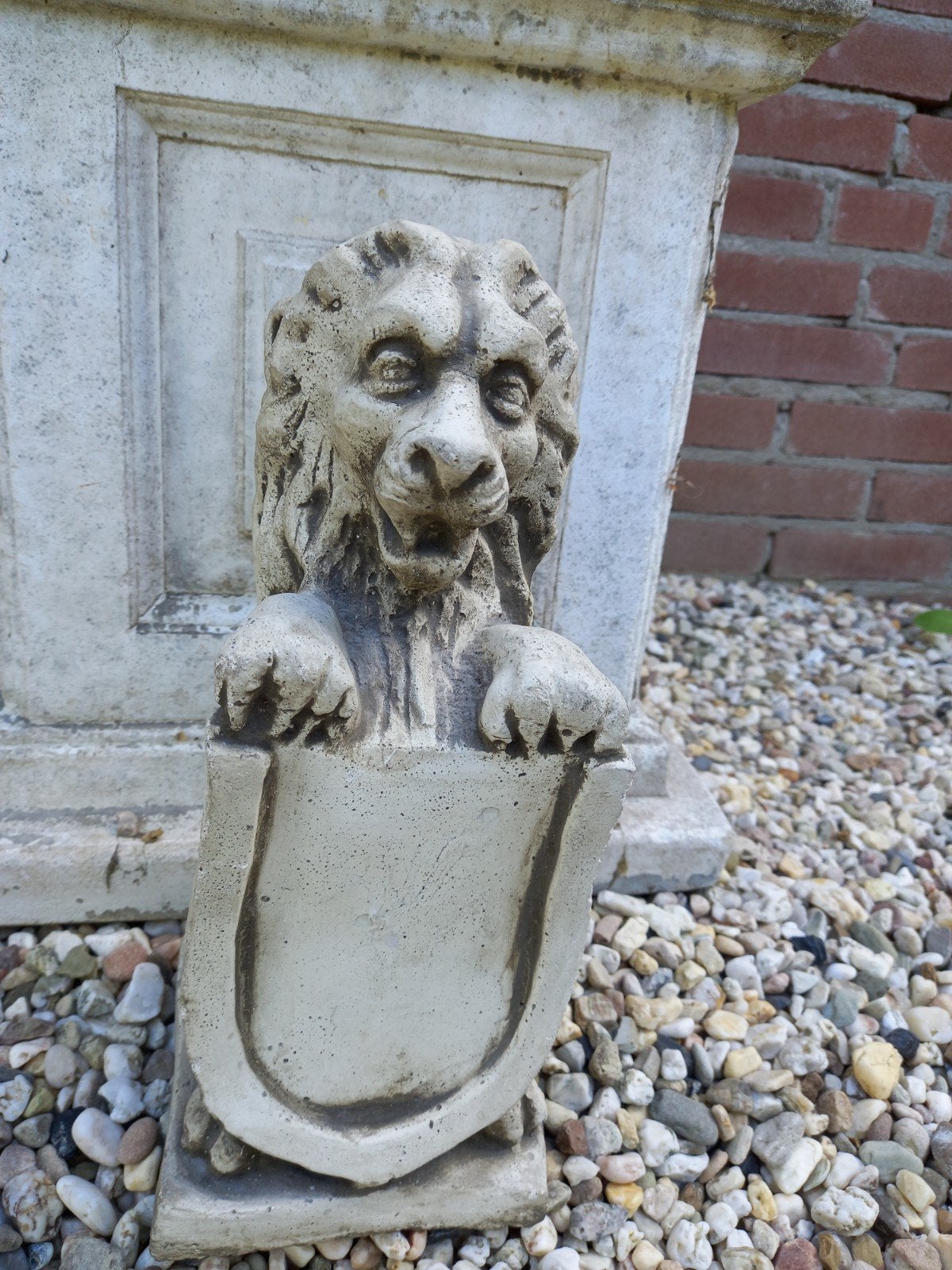 Betonnen leeuw/tuinbeeld/massief beton/H 32cm, Ophalen of Verzenden