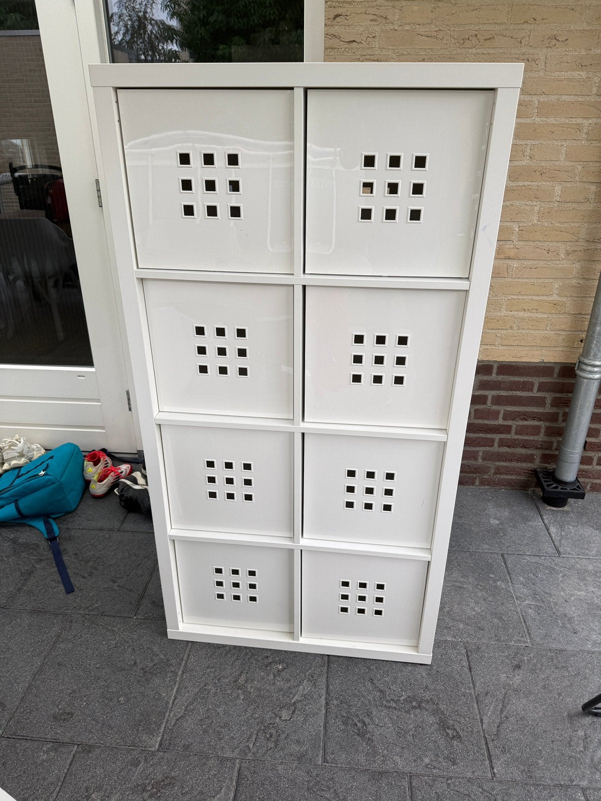 Te koop IKEA Kallax kast incl. 8 IKEA Lekman opbergbakken., Ophalen, Gebruikt