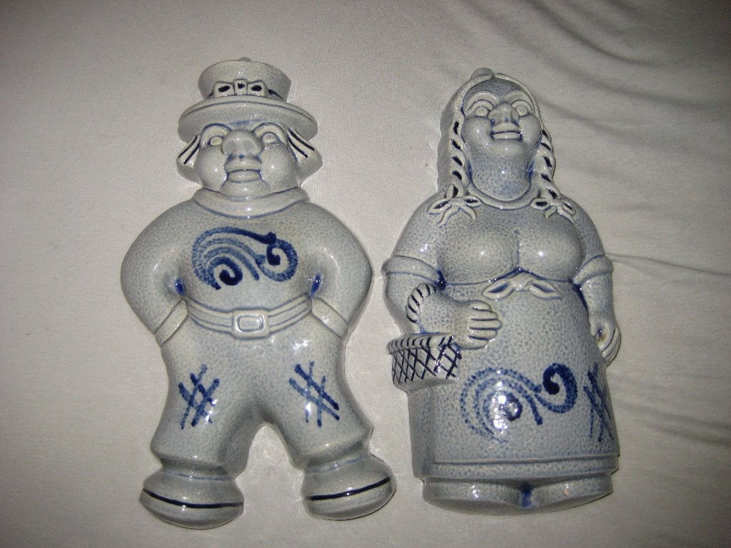 Blauwe bakvorm/puddingvorm, man (NO91), Ophalen of Verzenden, Zo goed als nieuw, Steen/keramiek