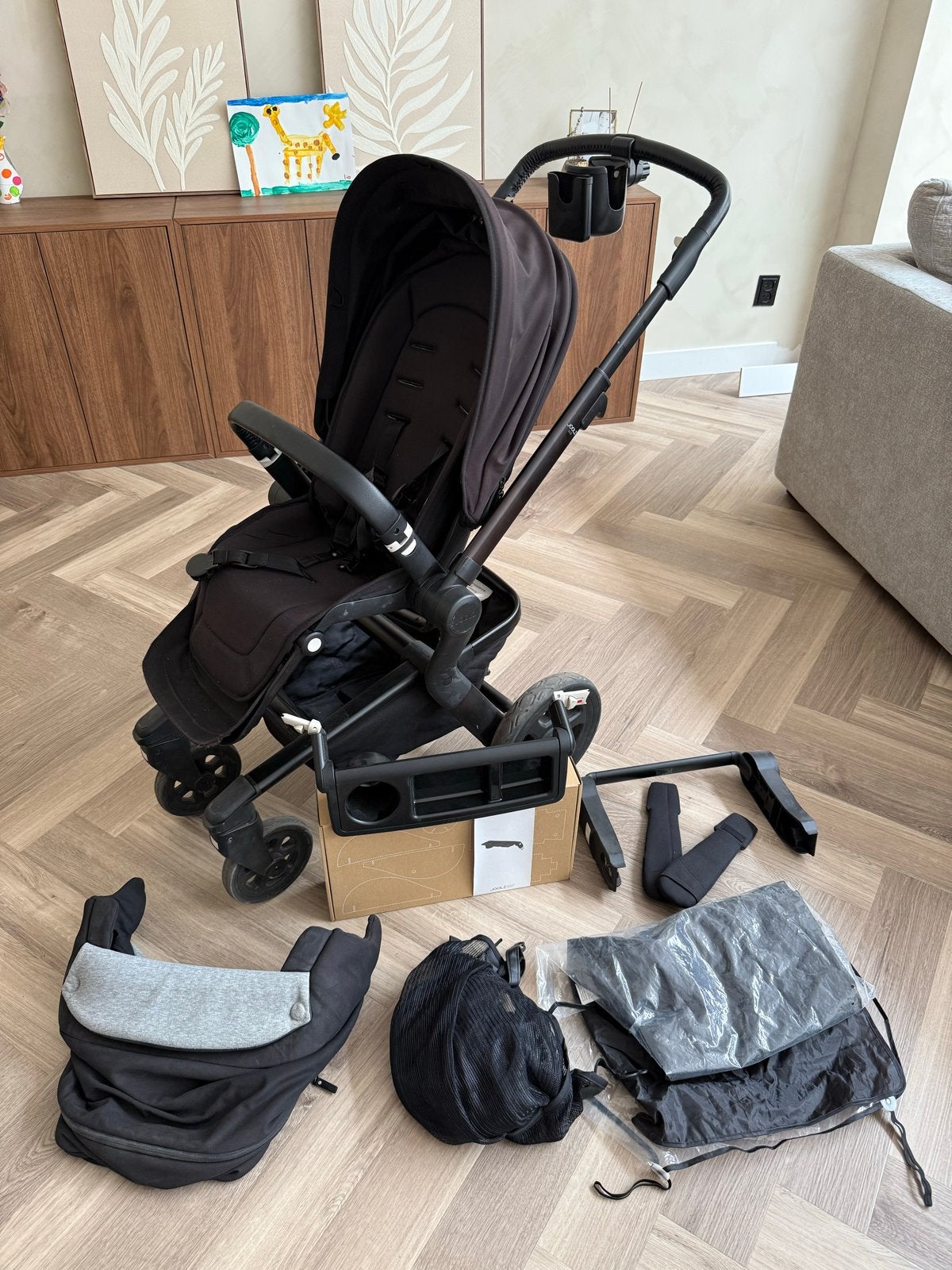Joolz Hub kinderwagen zwart, Gebruikt, Met autostoeltje, Ophalen, Kinderwagen