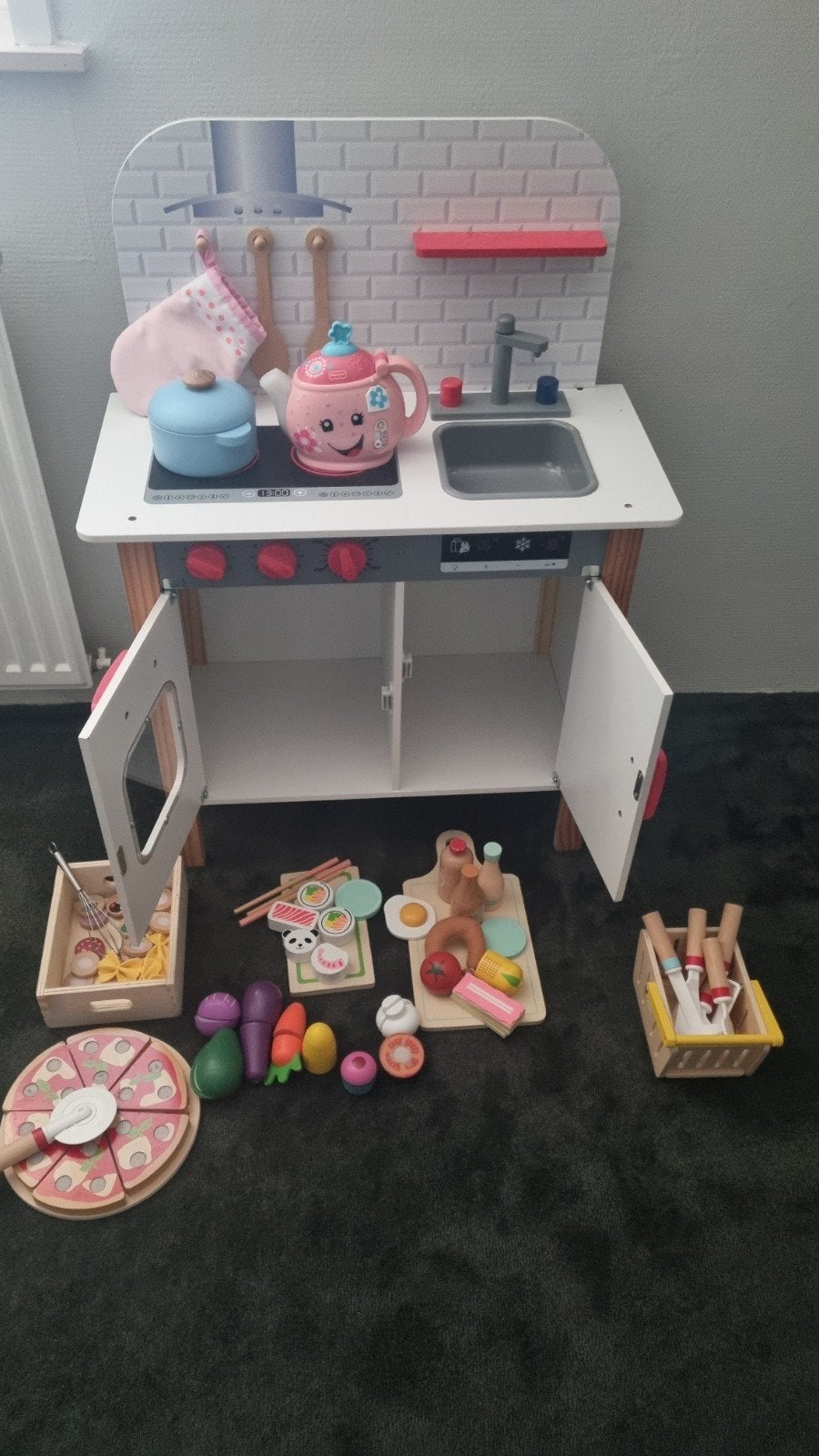 Houten speelkeuken met veel accessoires, Ophalen, Zo goed als nieuw, Jongen of Meisje