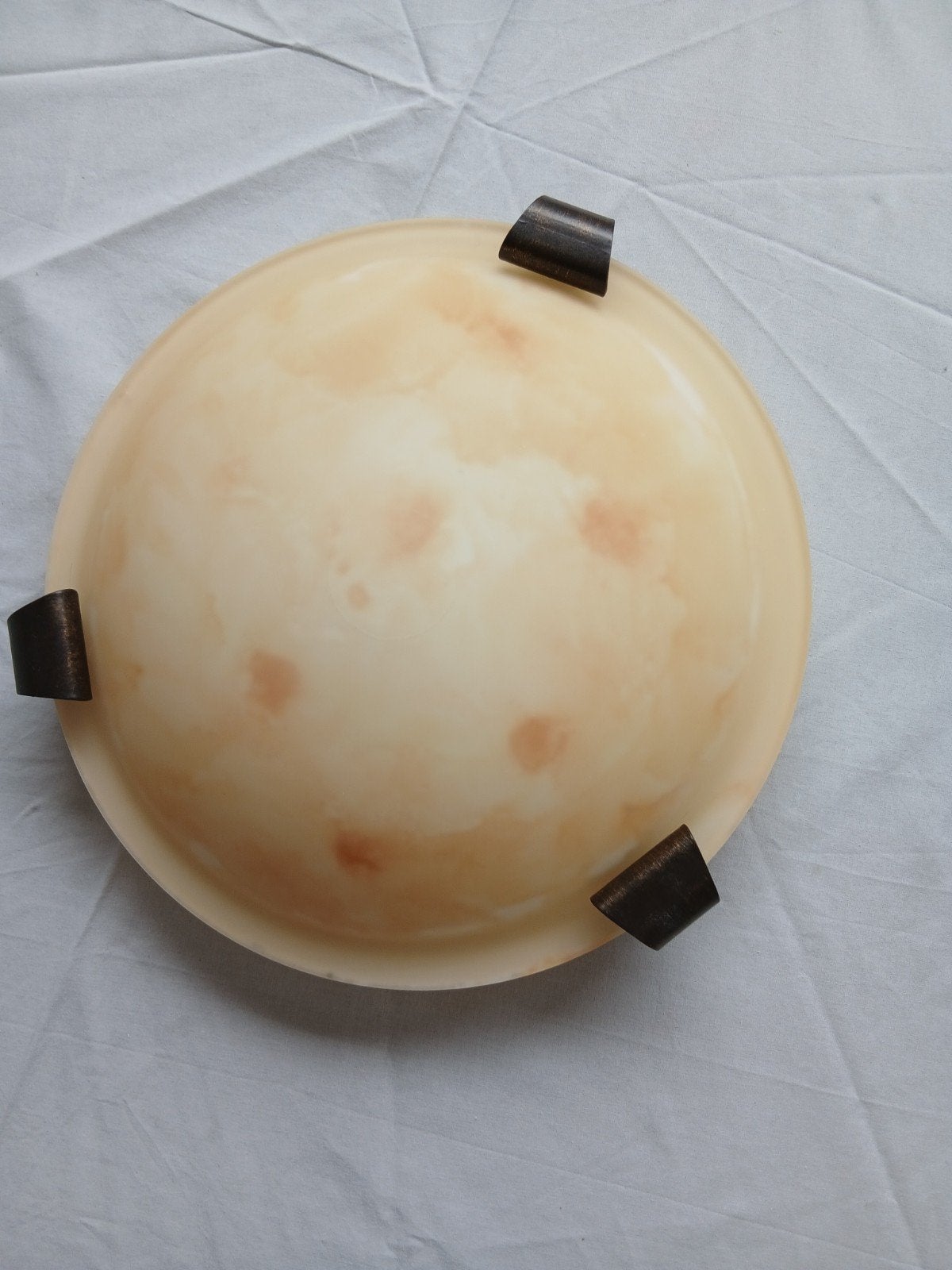 Vintage Plafondlamp - Marmerlook Glas, Huis en Inrichting, Lampen | Overige, Overige merken, Gebruikt, Beige, Overige fittingen