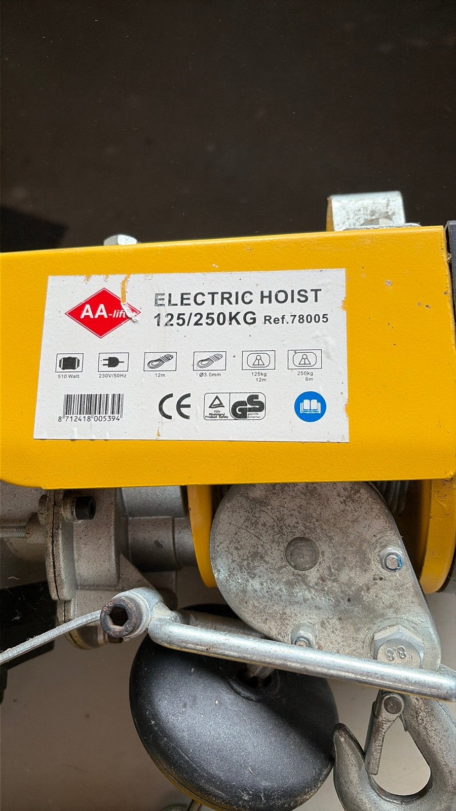 Elektrische takel, Ophalen, Gebruikt