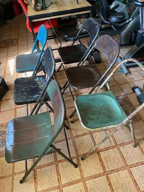 6 vintage klapstoelen, Ophalen, Gebruikt, Vijf, Zes of meer stoelen