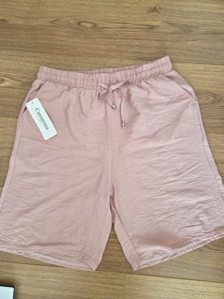 Cantarana Short Linnen-look met Elastische Band –, Kort, Verzenden, Maat 46/48 (XL) of groter, Nieuw