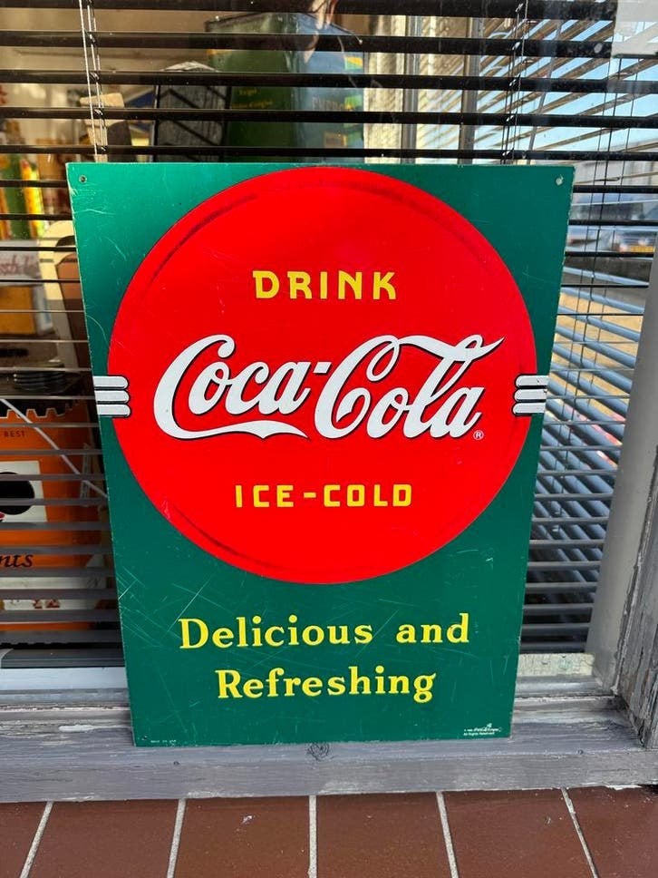 Coca-Cola Reclamebord - Vintage Stijl, Reclamebord, Gebruikt, ., Ophalen of Verzenden