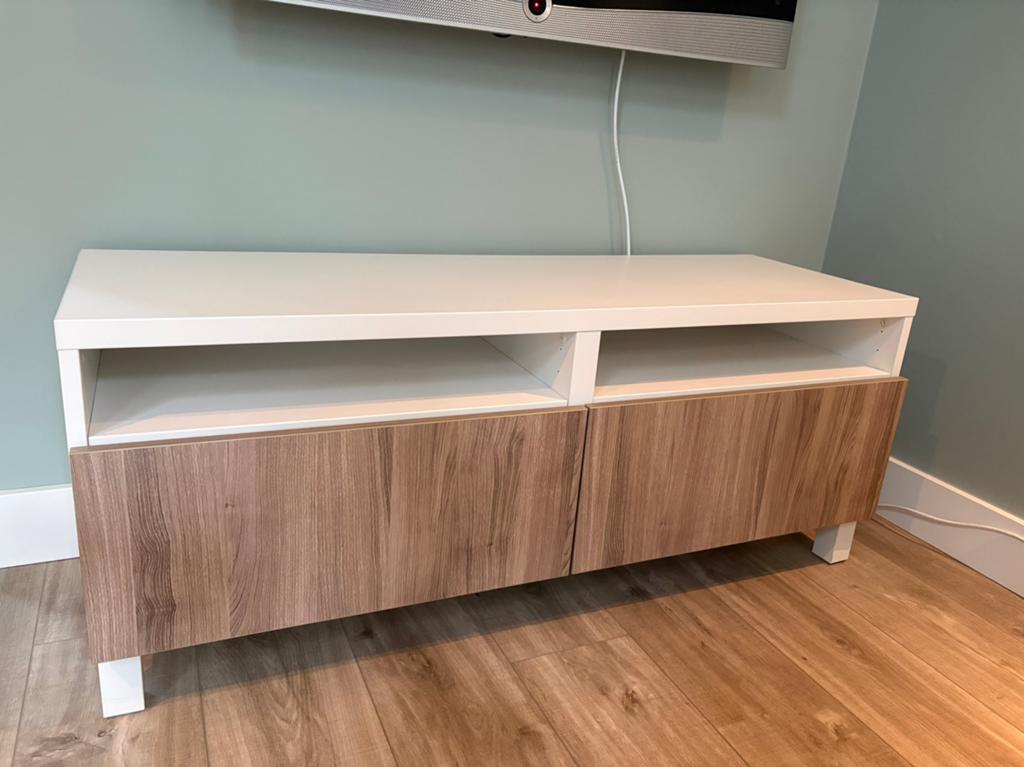 IKEA BESTA TV-meubel met opbergruimte, Ophalen, 100 tot 150 cm, Zo goed als nieuw, Minder dan 100 cm
