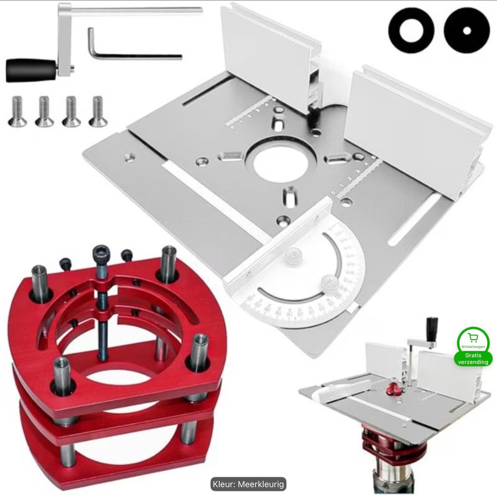 Freesplaat en freeslift set van aluminium voor 65mm freesmac, Ophalen of Verzenden, Nieuw, Elektrisch, Bovenfrees