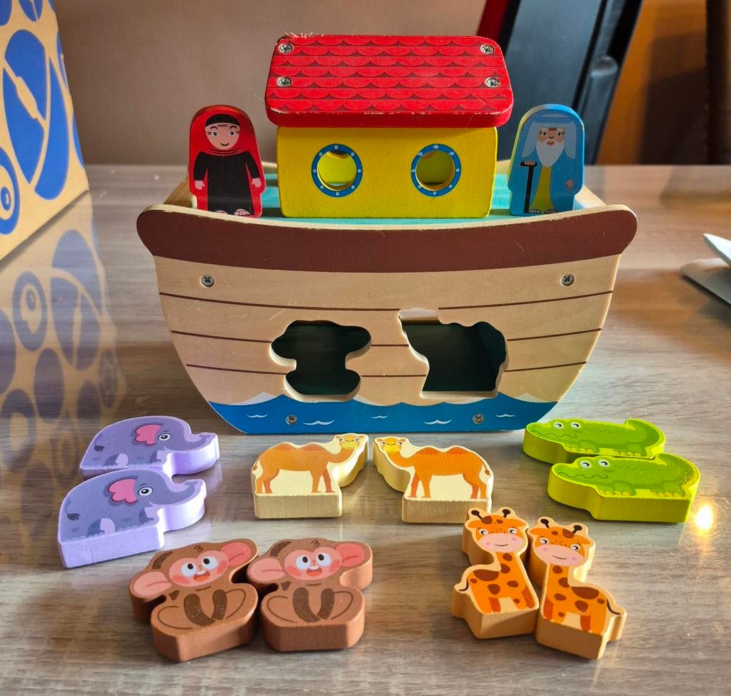 Te koop houten speelset "Ark van noach, Ophalen of Verzenden