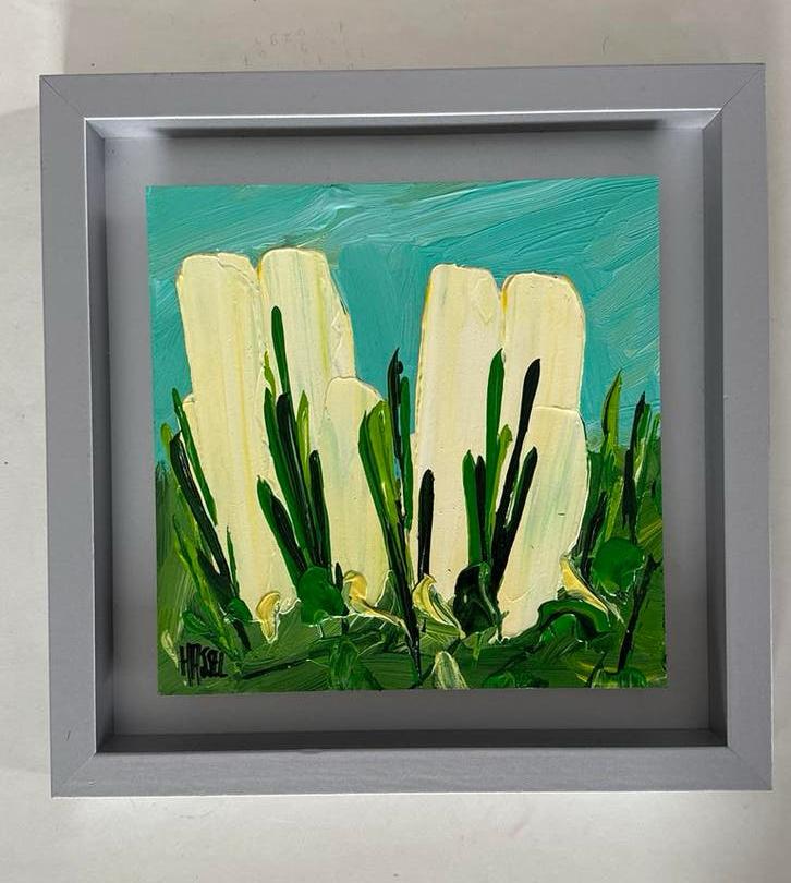 Schilderij van Ad van Hassel - Ingelijst (39,5 x 39,5 cm), Ophalen of Verzenden