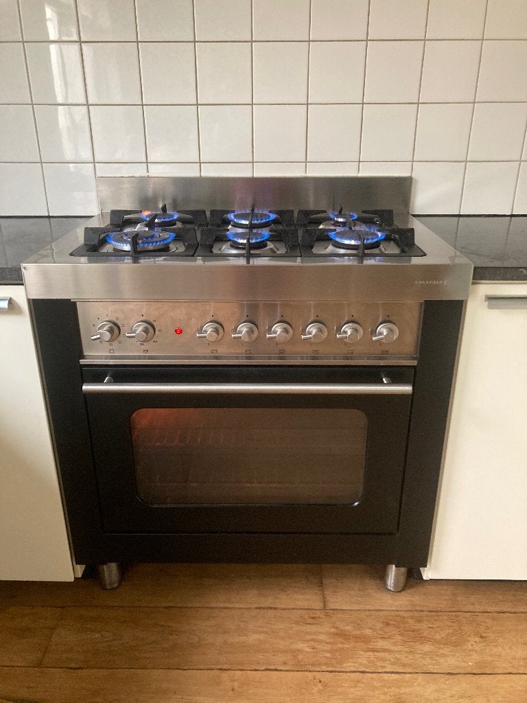6 pits gasfornuis, Ophalen, Zwart, Overige merken, Overige typen