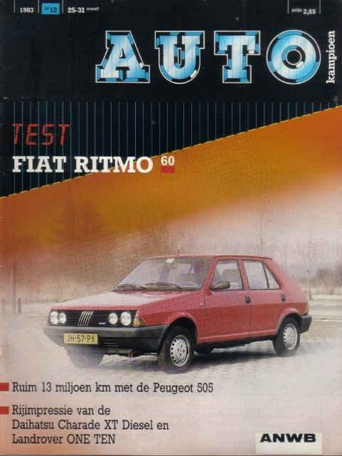 Autokampioen 12 1983 : Fiat Ritmo 60 - Land Rover 110 Oneten, Ophalen of Verzenden, Gelezen, Algemeen
