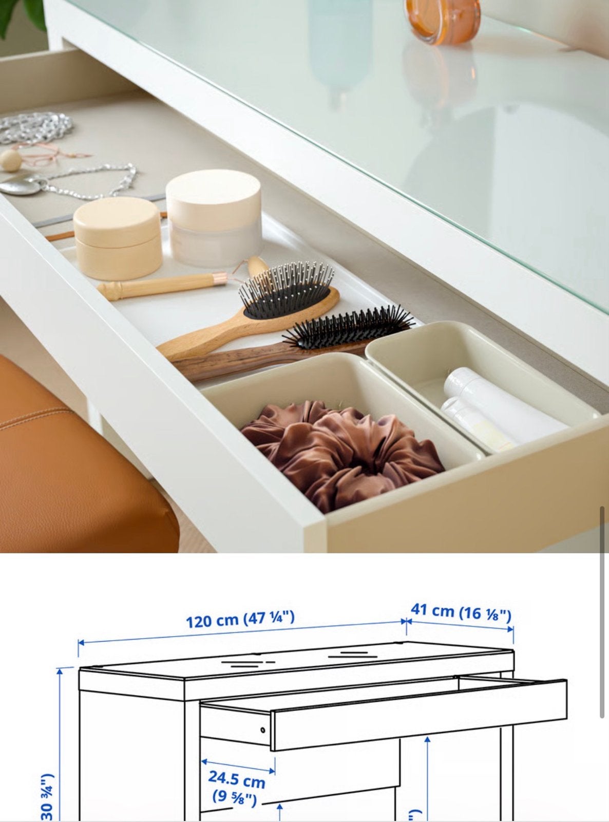 Glazen plaat voor IKEA Malm make-up tafel (ongebruikt), Ophalen, Nieuw, Glas, 100 tot 150 cm