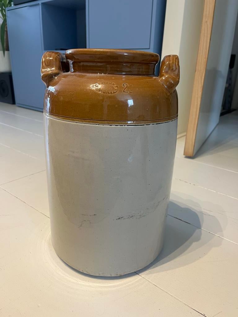 Antieke Yorkshire pot - Stoneware pot met oren, Antiek en Kunst, Antiek | Keramiek en Aardewerk, Ophalen