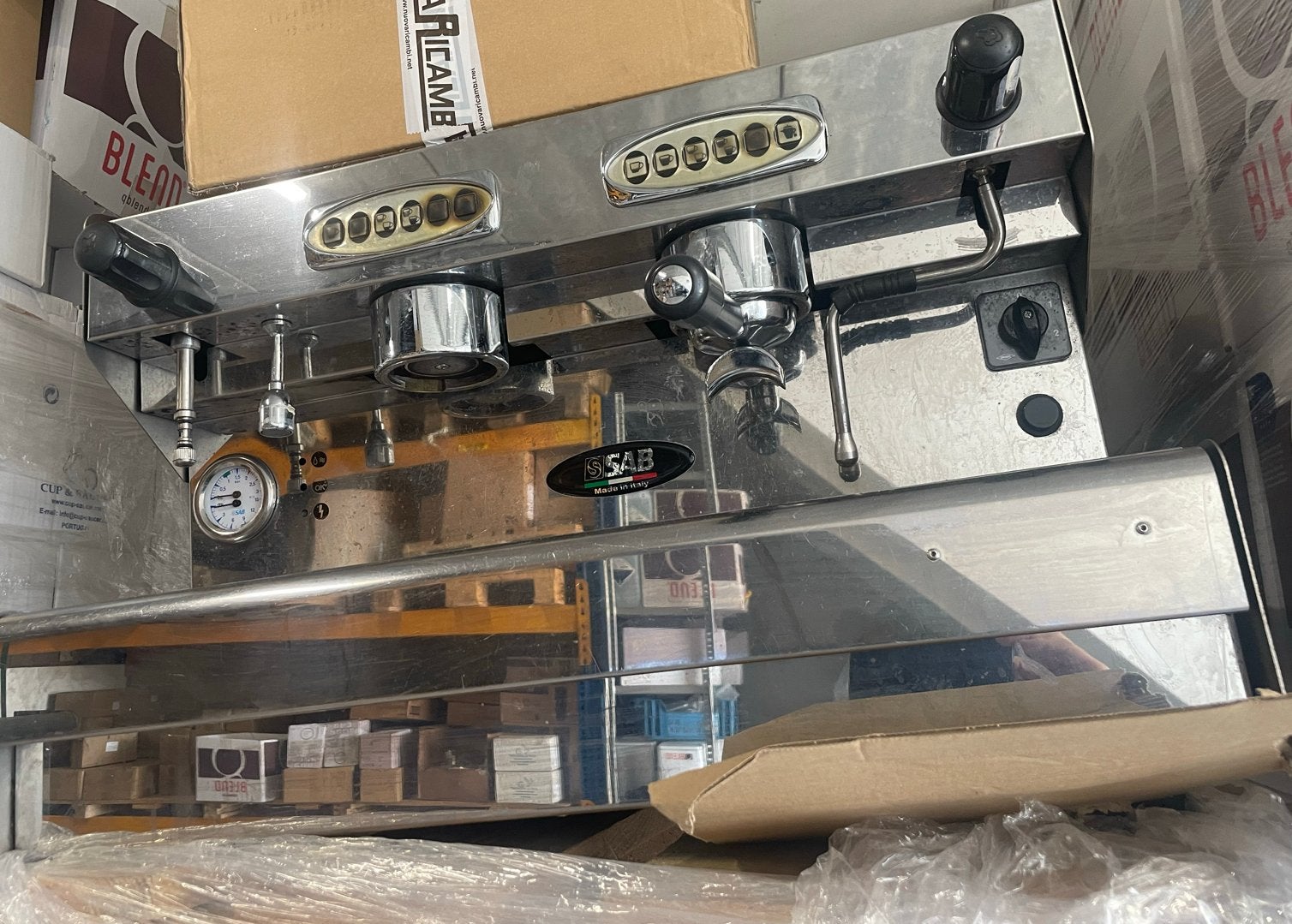 Professionele SAB Espresso Machine - Gebruikt, Gebruikt, Espresso apparaat, 10 kopjes of meer, Koffiebonen