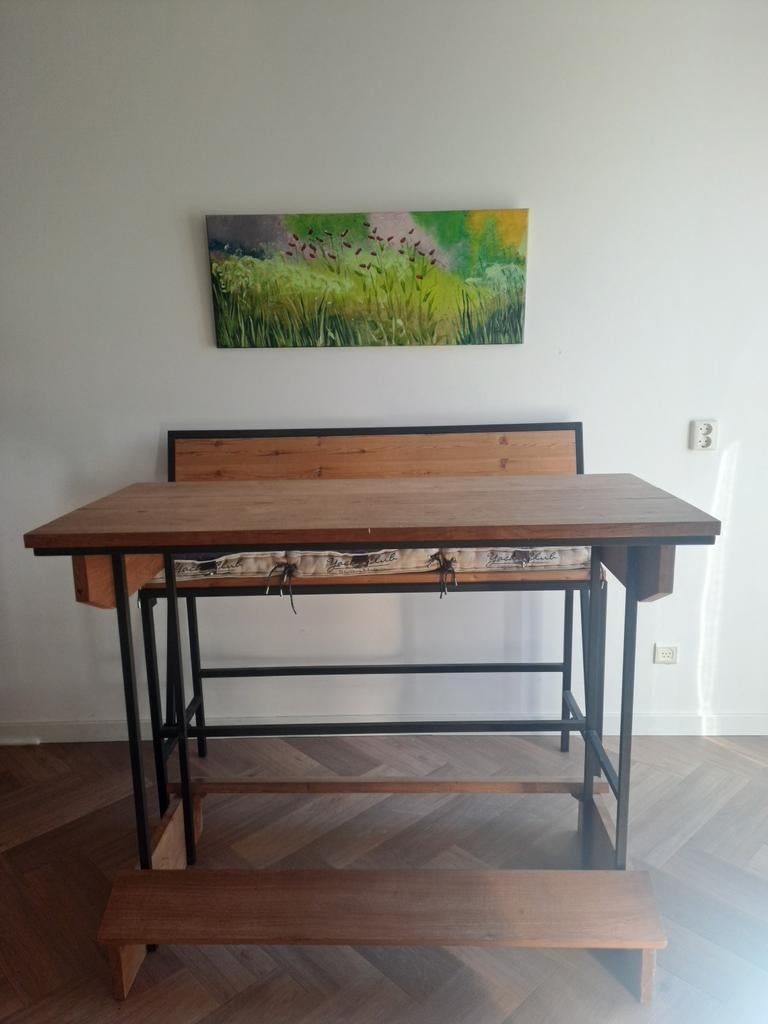 Setje van teakhout., Huis en Inrichting, Teakhout, Ophalen of Verzenden, Zo goed als nieuw, 150 tot 200 cm